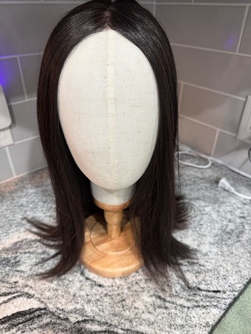 Straight Middle-Part Wig in Dark Brown — Sleek Everyday Style
